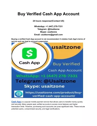 Buy Verified Cash App Account