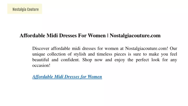 affordable midi dresses for women