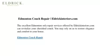 Edmonton Couch Repair Eldrickinteriors.com