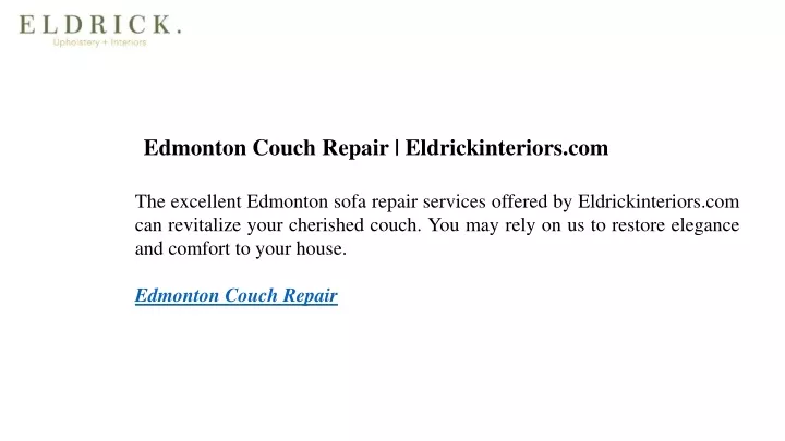 edmonton couch repair eldrickinteriors com