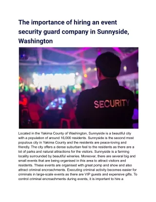 the importance of hiring an event security guard