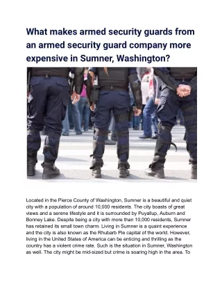 what makes armed security guards from an armed
