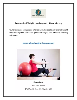 personalized weight loss program havaoaks org