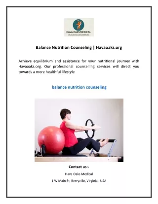 Balance Nutrition Counseling  Havaoaks.org