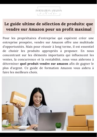 Le guide ultime de sélection de produits : que vendre sur Amazon pour un profit