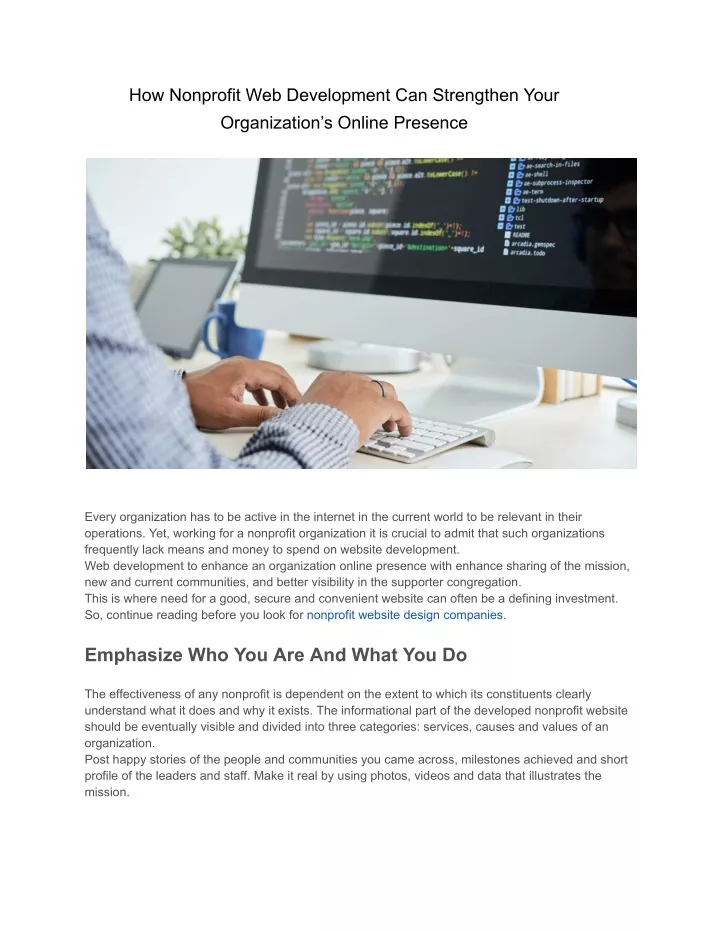 how nonprofit web development can strengthen your