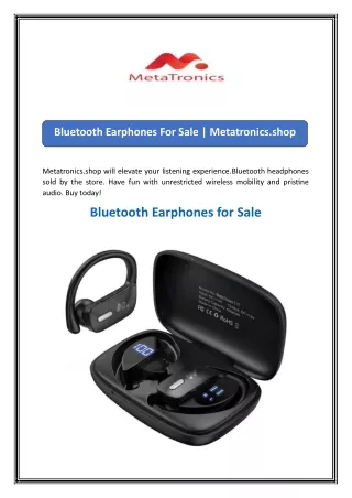 Bluetooth Earphones For Sale  Metatronics.shop
