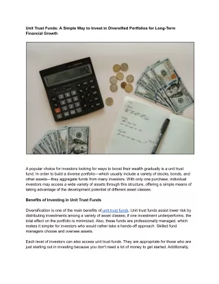 Unit Trust Funds_ A Simple Way to Invest in Diversified Portfolios for Long-Term Financial Growth