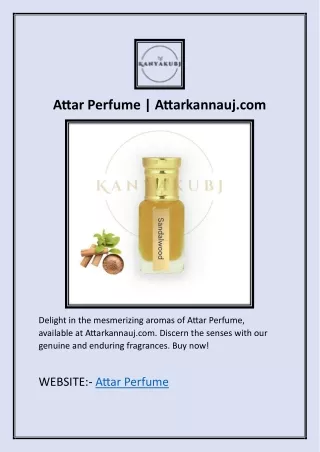 Attar Perfume | Attarkannauj.com