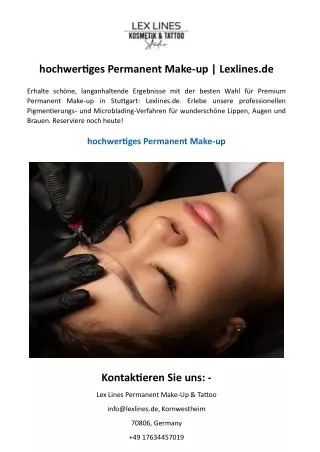 hochwertiges Permanent Make-up  Lexlines.de