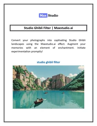 Studio Ghibli Filter | Maxstudio.ai