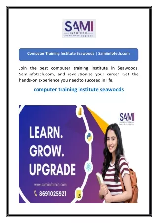 Computer Training Institute Seawoods  Samiinfotech
