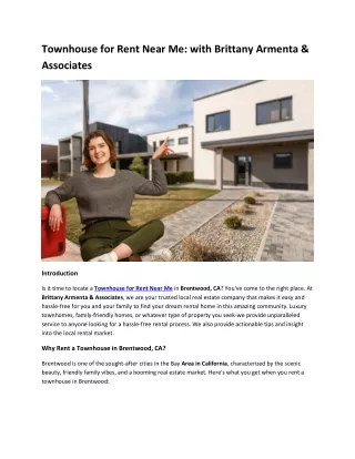 Townhouse for Rent Near Me