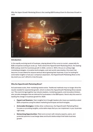 why the hyper growth marketing show