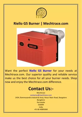 Riello G5 Burner  Mechtrace.com