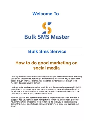 How to do good marketing on social media