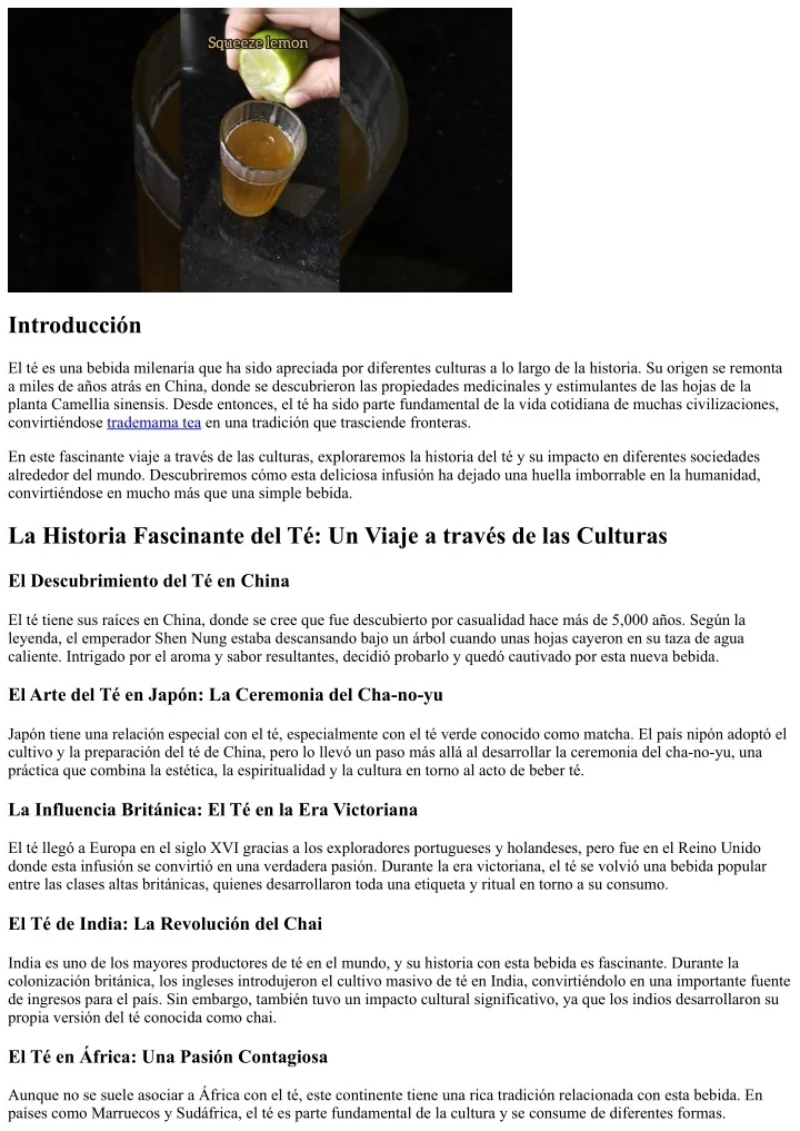 PPT - La Historia Fascinante del Té: Un Viaje a través de las Culturas ...
