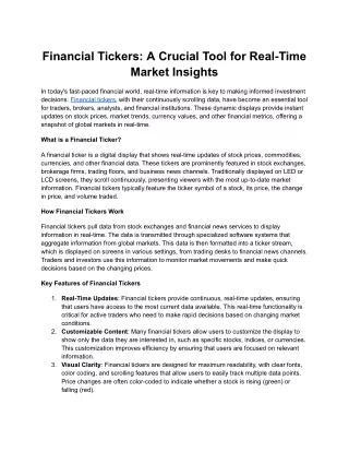 Financial Tickers_ A Crucial Tool for Real-Time Market Insights