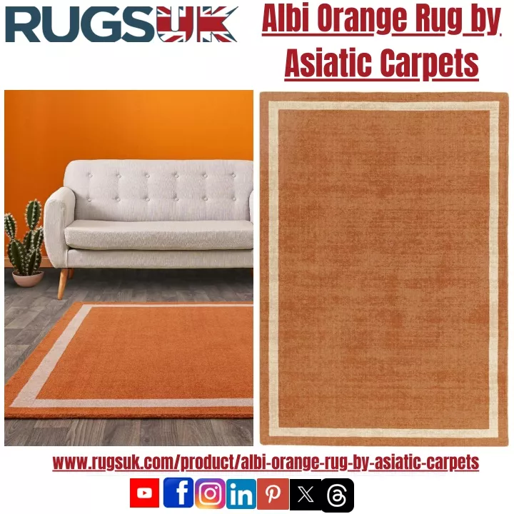 albi orange rug by asiatic carpets