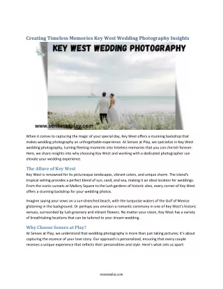 Creating Timeless Memories Key West Wedding Photography Insights