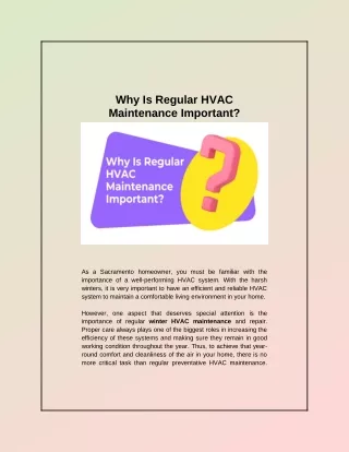 Why Is Regular HVAC Maintenance Important_