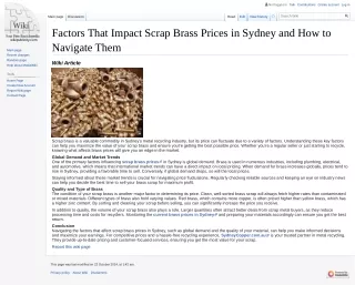 Factors That Impact Scrap Brass Prices in Sydney and How to Navigate Them