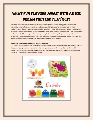 What Fun Flavors Await with an Ice Cream Pretend Play Set