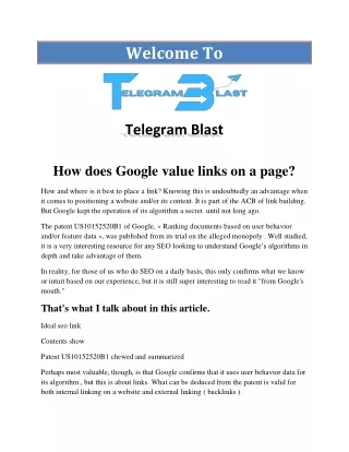 How does Google value links on a page