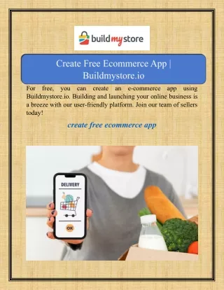 Create Free Ecommerce App | Buildmystore.io