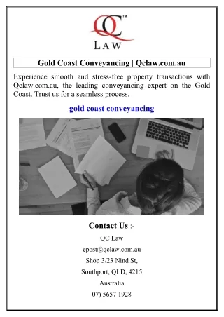 Gold Coast Conveyancing  Qclaw.com.au