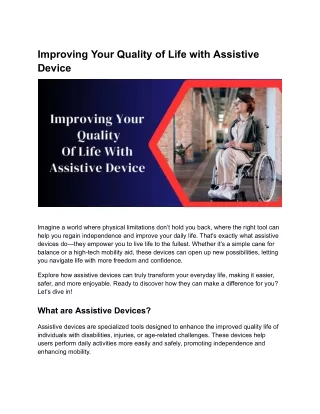 improving your quality of life with assistive