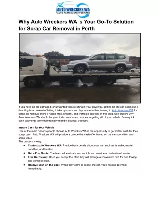 why auto wreckers wa is your go to solution