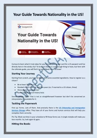 Your Guide Towards Nationality in the US!