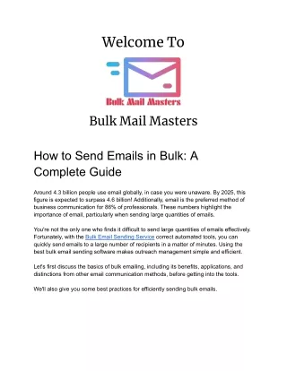How to Send Emails in Bulk A Complete Guide