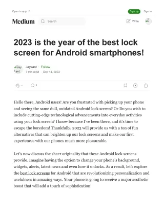 2023 is the year of the best lock screen for Android smartphones!