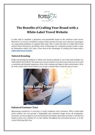 The Benefits of Crafting Your Brand with a White-Label Travel Website