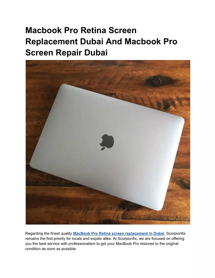 macbook pro retina screen replacement dubai