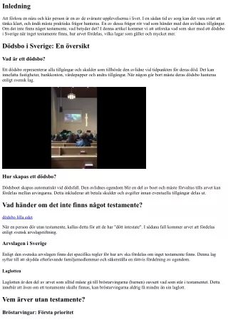 Vad händer om det inte finns något testamente?