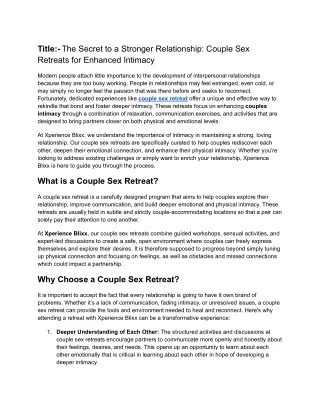 The Secret to a Stronger Relationship_ Couple Sex Retreats for Enhanced Intimacy