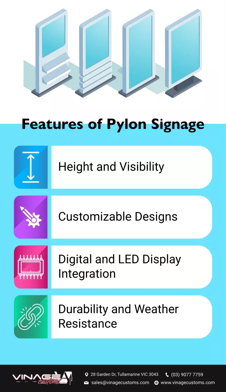 features of pylon signage