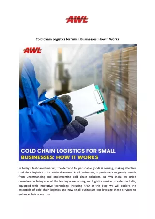 Cold Chain Logistics for Small Businesses_ How It Works