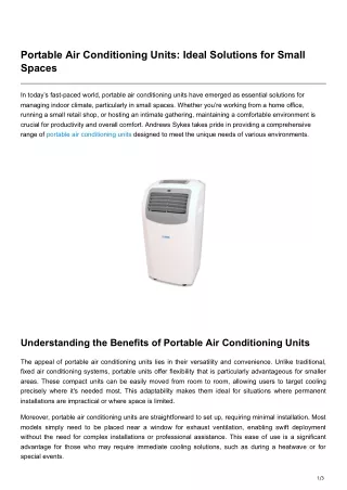 portable air conditioning units ideal solutions