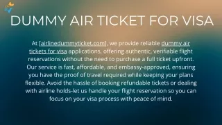 How To Make Dummy Air Ticket for visa ?