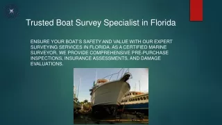 Trusted Boat Survey Specialist in Florida