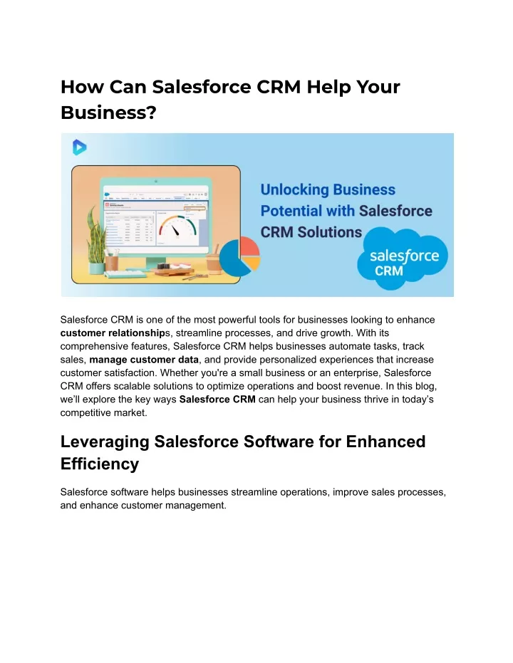 how can salesforce crm help your business