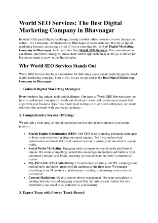 World SEO Service Bhavnagar