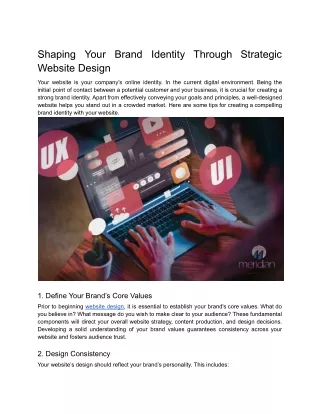 Shaping Your Brand Identity Through Strategic Website Design
