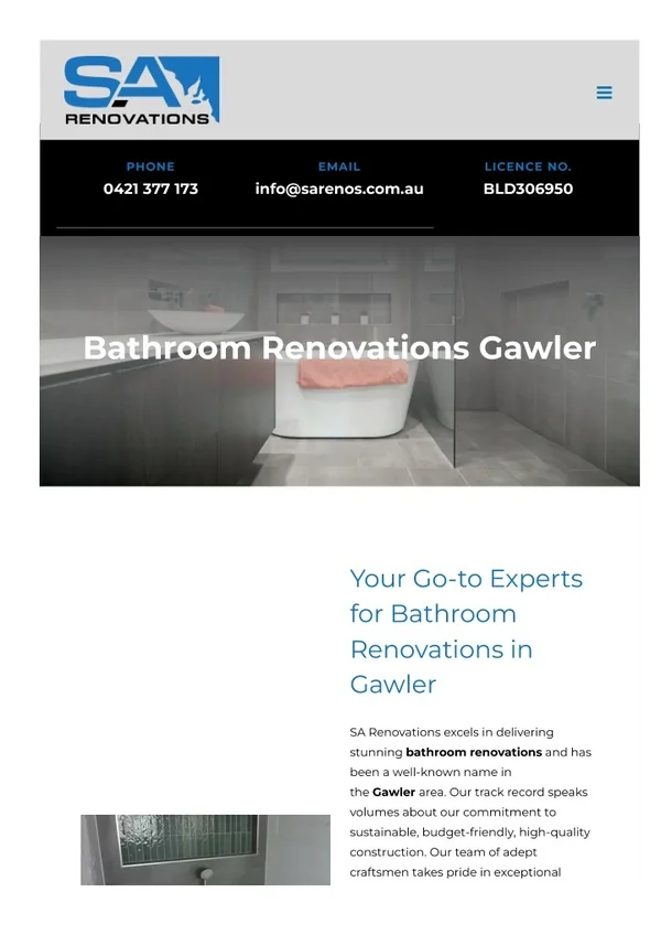 Bathroom renovations Gawler