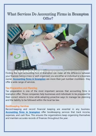 What Services Do Accounting Firms in Brampton Offer