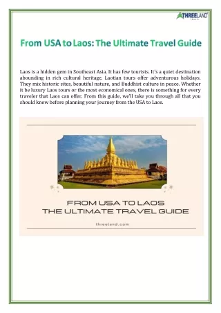 laos is a hidden gem in southeast asia